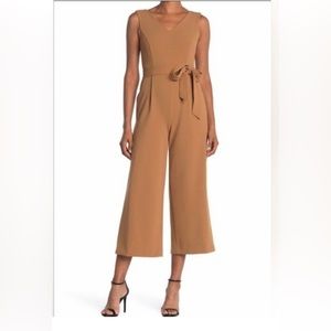Calvin Klein tan wide leg jumpsuit